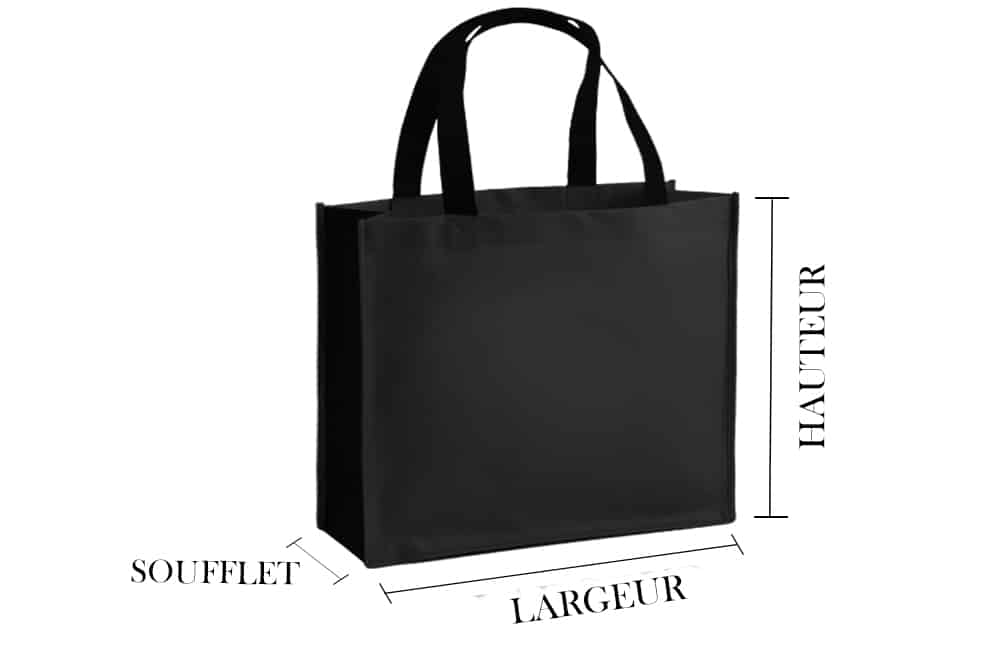les dimensions pour un sac réutilisable