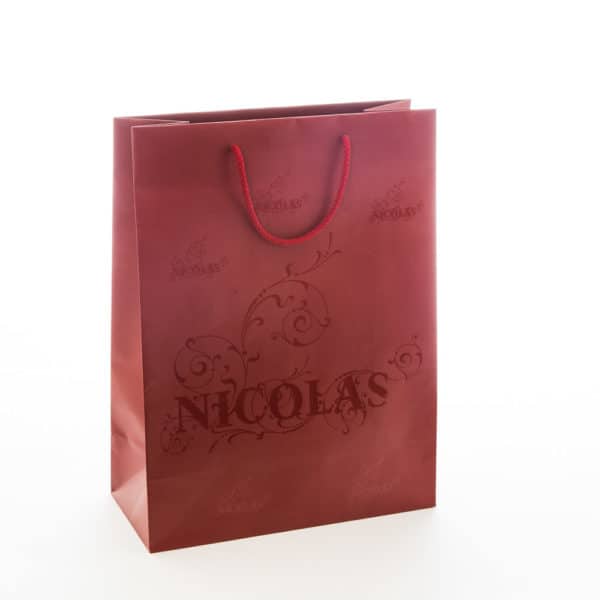 un sac pour bouteille crée pour Nicolas